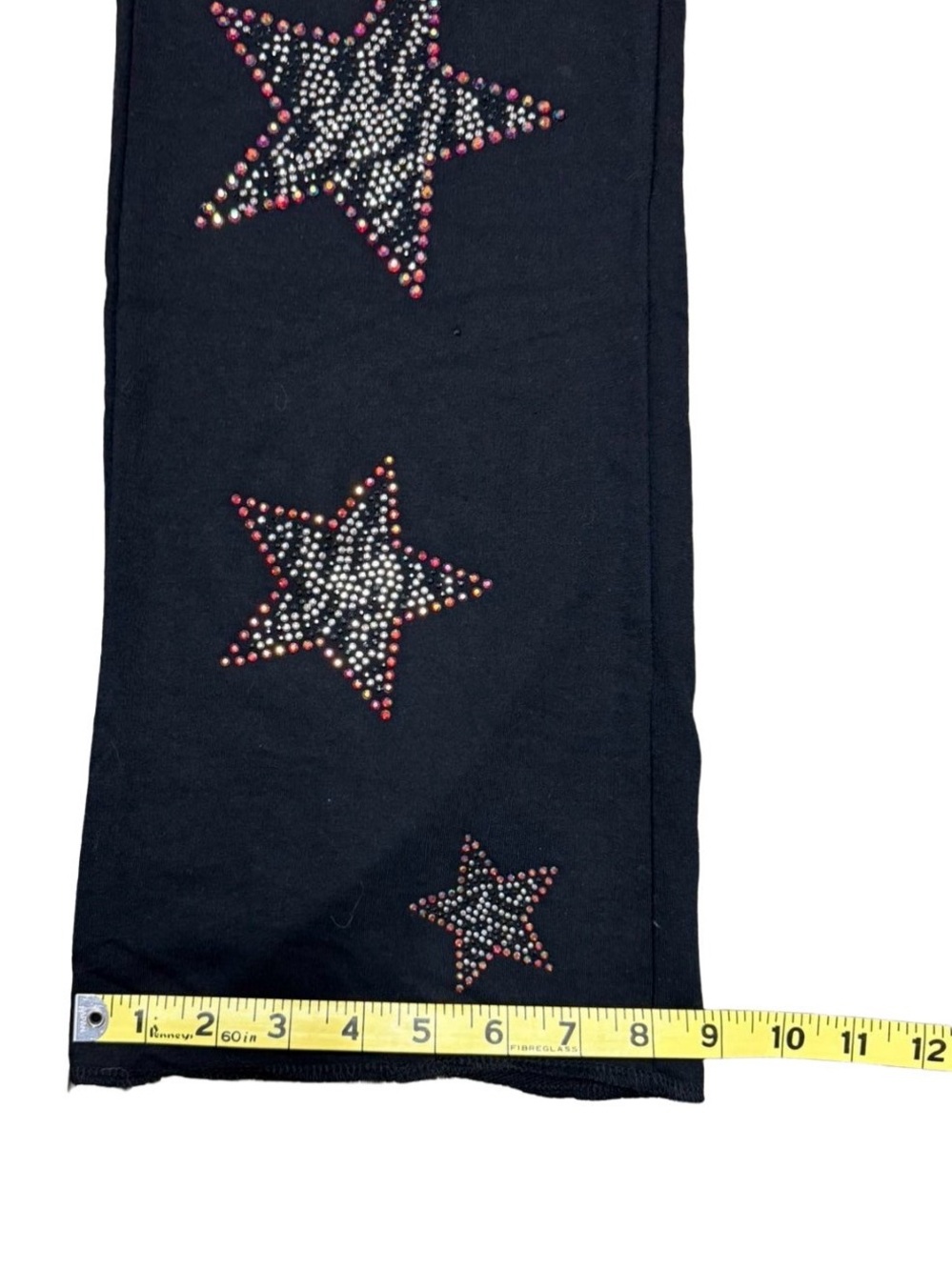 Rue21 Y2K Black Red Rhinestone Star Wide Leg Lounge Pants XL Big and Tall - Picture 5 of 8